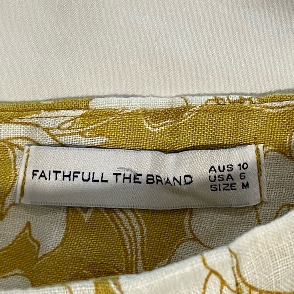 Anthropologie | Faithful the Brand Floral Wide Leg Linen Pants | Size 6 - Picture 8 of 10